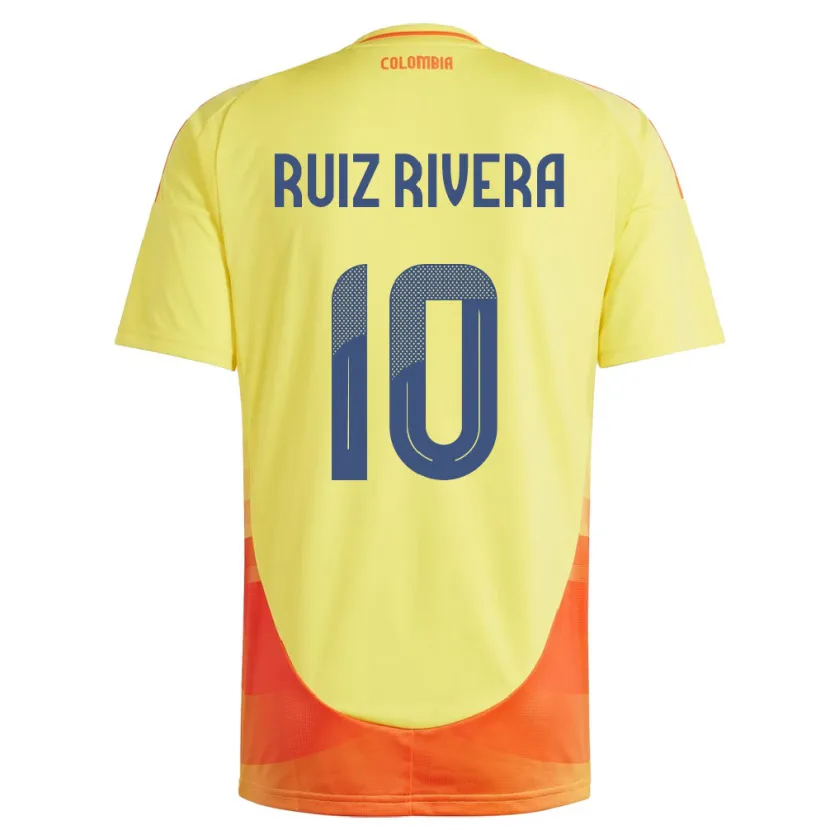 Danxen Kinderen Colombia Daniel Ruiz Rivera #10 Geel Thuisshirt Thuistenue 24-26 T-Shirt