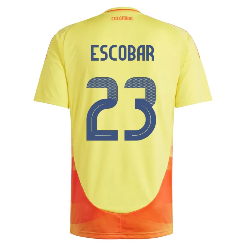 Danxen Kinderen Colombia Josen Escobar #23 Geel Thuisshirt Thuistenue 24-26 T-Shirt