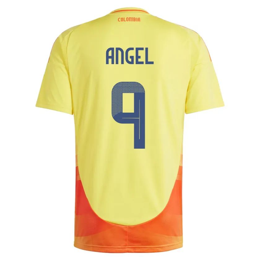 Danxen Kinderen Colombia Tomás Ángel #9 Geel Thuisshirt Thuistenue 24-26 T-Shirt