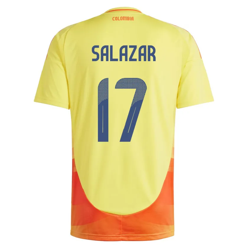 Danxen Kinderen Colombia Andrés Salazar #17 Geel Thuisshirt Thuistenue 24-26 T-Shirt
