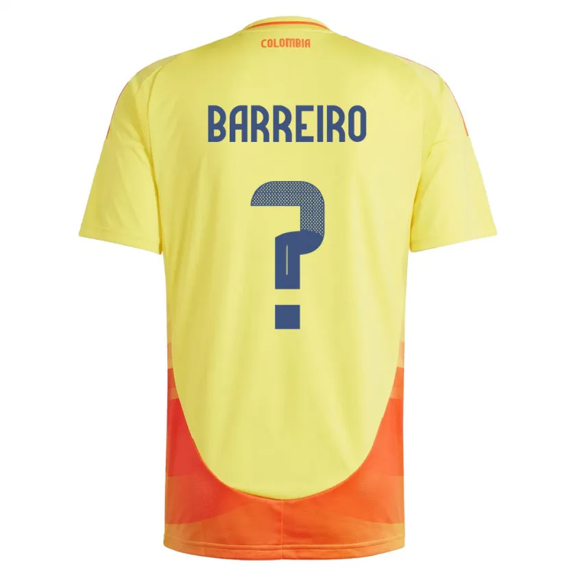 Danxen Kinderen Colombia Jhon Barreiro #0 Geel Thuisshirt Thuistenue 24-26 T-Shirt