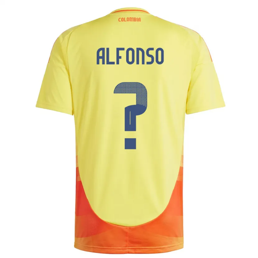 Danxen Kinderen Colombia Andrés Alfonso #0 Geel Thuisshirt Thuistenue 24-26 T-Shirt