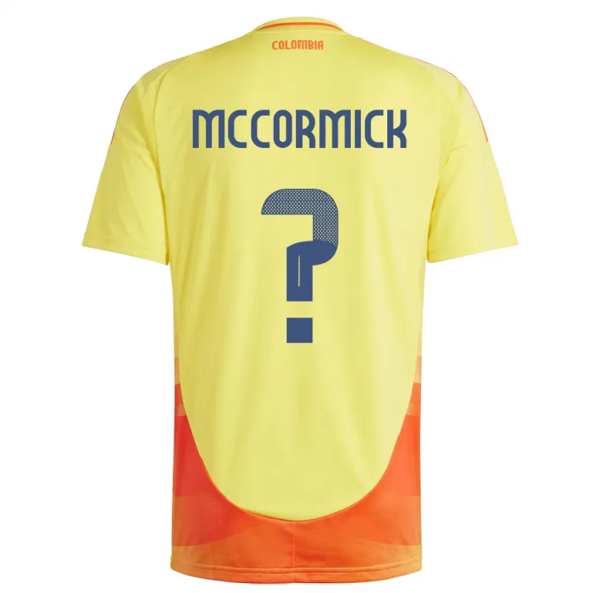 Danxen Kinderen Colombia Hollman Mccormick #0 Geel Thuisshirt Thuistenue 24-26 T-Shirt