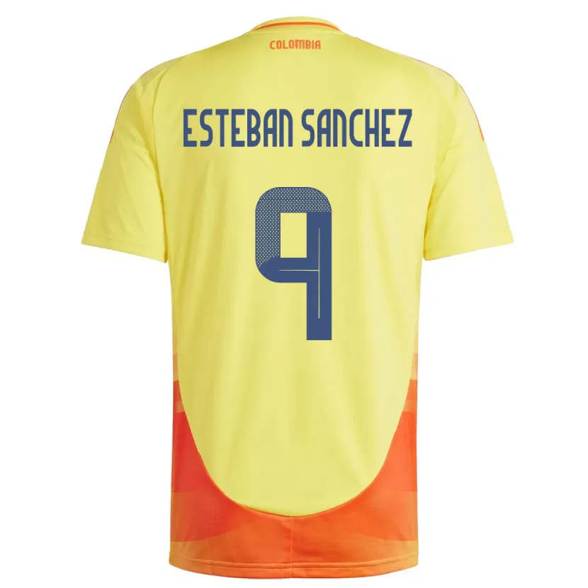 Danxen Kinderen Colombia Juan Esteban Sánchez #9 Geel Thuisshirt Thuistenue 24-26 T-Shirt