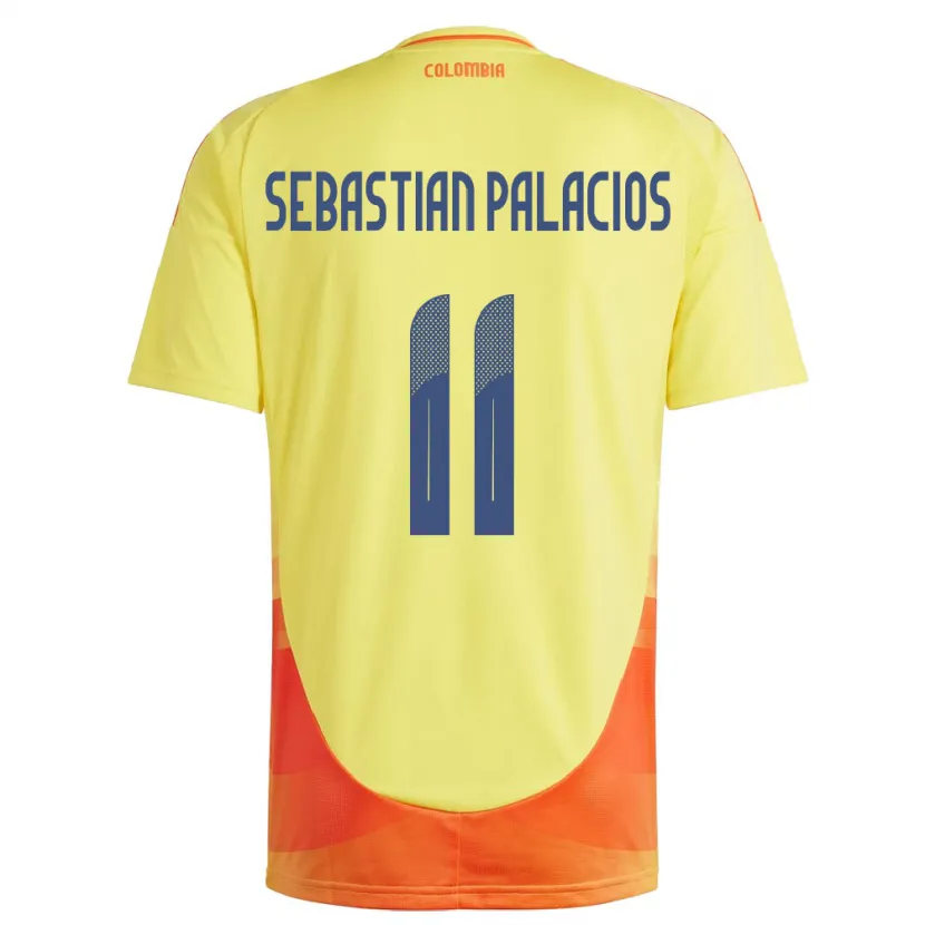 Danxen Kinderen Colombia Juan Sebastián Palacios #11 Geel Thuisshirt Thuistenue 24-26 T-Shirt