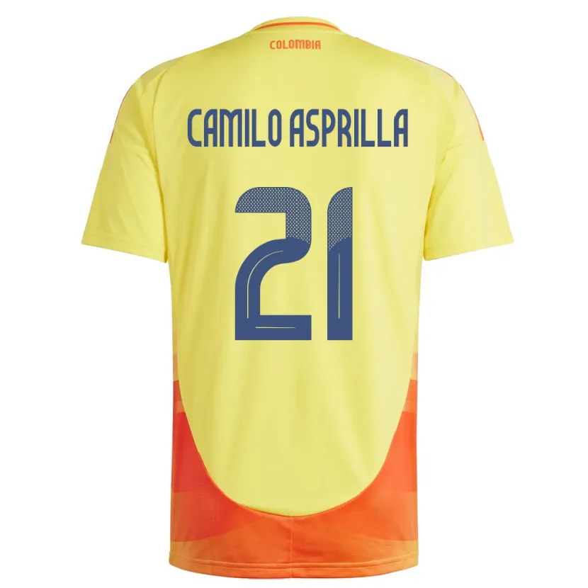 Danxen Kinderen Colombia Juan Camilo Asprilla #21 Geel Thuisshirt Thuistenue 24-26 T-Shirt