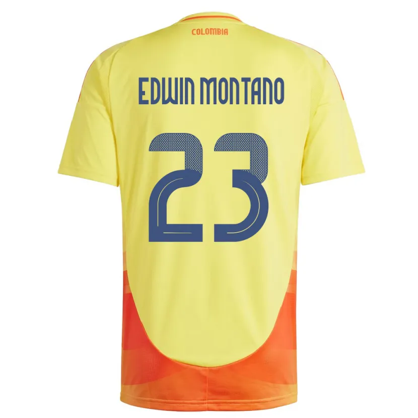 Danxen Kinderen Colombia John Edwin Montaño #23 Geel Thuisshirt Thuistenue 24-26 T-Shirt