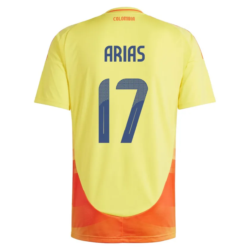 Danxen Kinderen Colombia Carolina Arias #17 Geel Thuisshirt Thuistenue 24-26 T-Shirt
