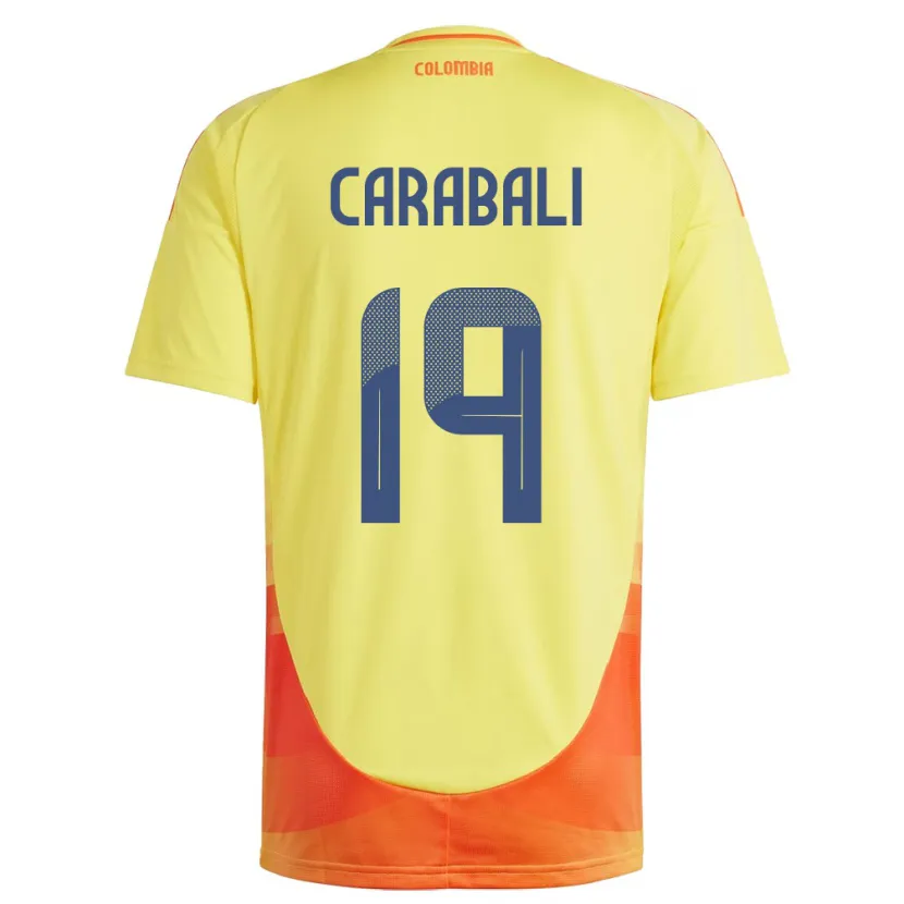 Danxen Kinderen Colombia Jorelyn Carabalí #19 Geel Thuisshirt Thuistenue 24-26 T-Shirt