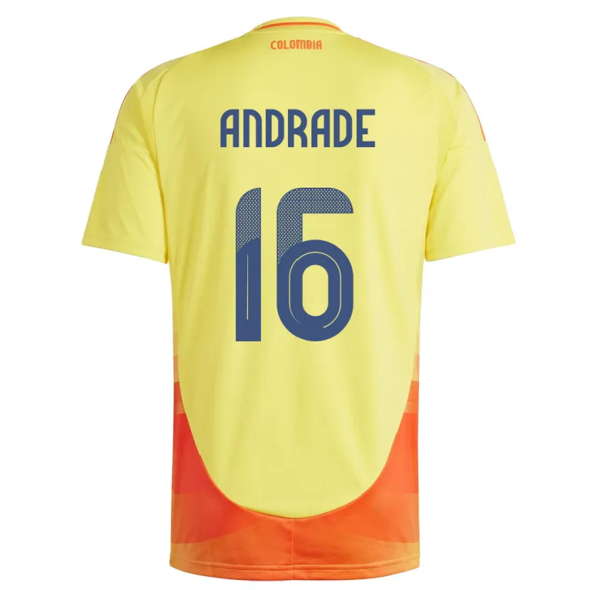 Danxen Kinderen Colombia Lady Andrade #16 Geel Thuisshirt Thuistenue 24-26 T-Shirt