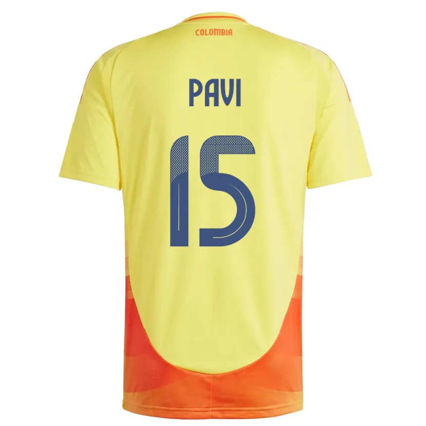 Danxen Kinderen Colombia Manuela Paví #15 Geel Thuisshirt Thuistenue 24-26 T-Shirt