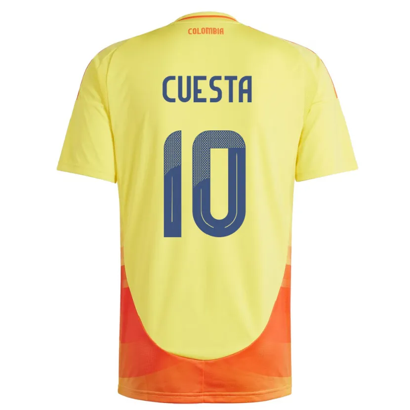 Danxen Kinderen Colombia Yisela Cuesta #10 Geel Thuisshirt Thuistenue 24-26 T-Shirt