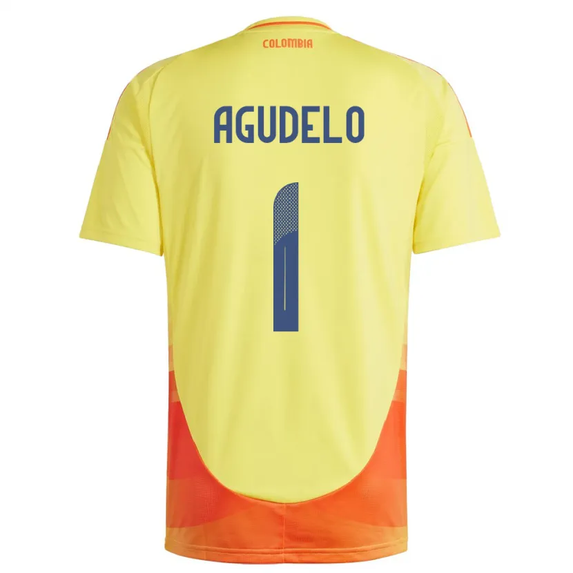 Danxen Kinderen Colombia Luisa Agudelo #1 Geel Thuisshirt Thuistenue 24-26 T-Shirt
