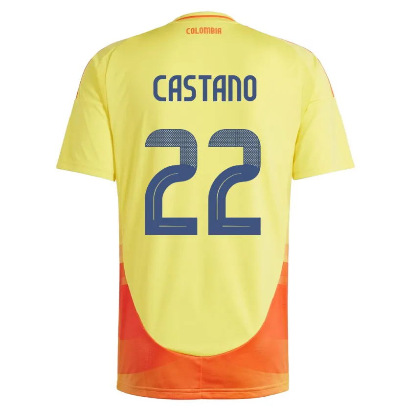 Danxen Kinderen Colombia Stefany Castaño #22 Geel Thuisshirt Thuistenue 24-26 T-Shirt