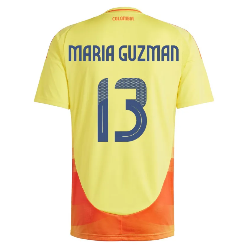 Danxen Kinderen Colombia Ana María Guzmán #13 Geel Thuisshirt Thuistenue 24-26 T-Shirt