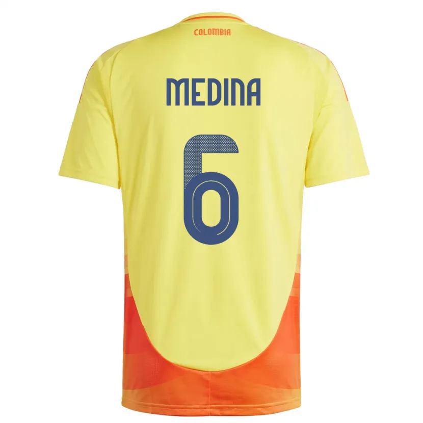 Danxen Kinderen Colombia Paula Medina #6 Geel Thuisshirt Thuistenue 24-26 T-Shirt