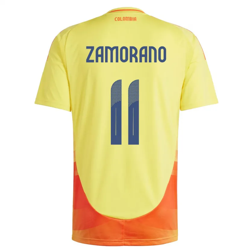 Danxen Kinderen Colombia Mariana Zamorano #11 Geel Thuisshirt Thuistenue 24-26 T-Shirt