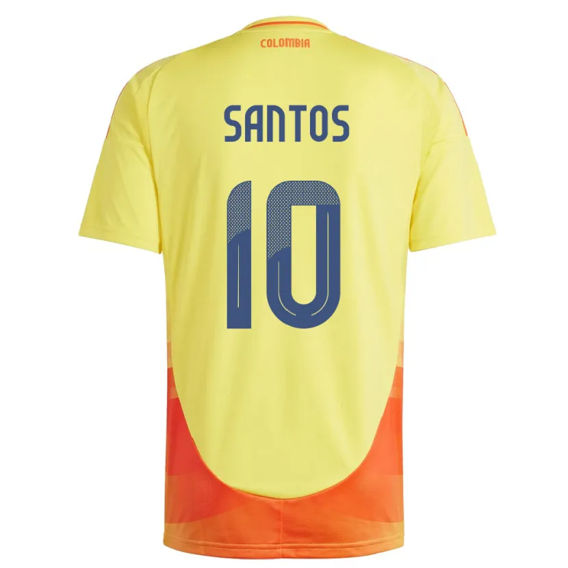 Danxen Kinderen Colombia Leicy Santos #10 Geel Thuisshirt Thuistenue 24-26 T-Shirt