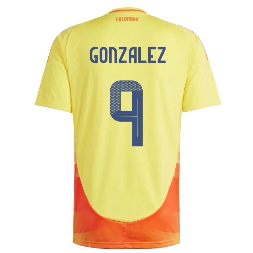 Danxen Kinderen Colombia Manuela González #9 Geel Thuisshirt Thuistenue 24-26 T-Shirt