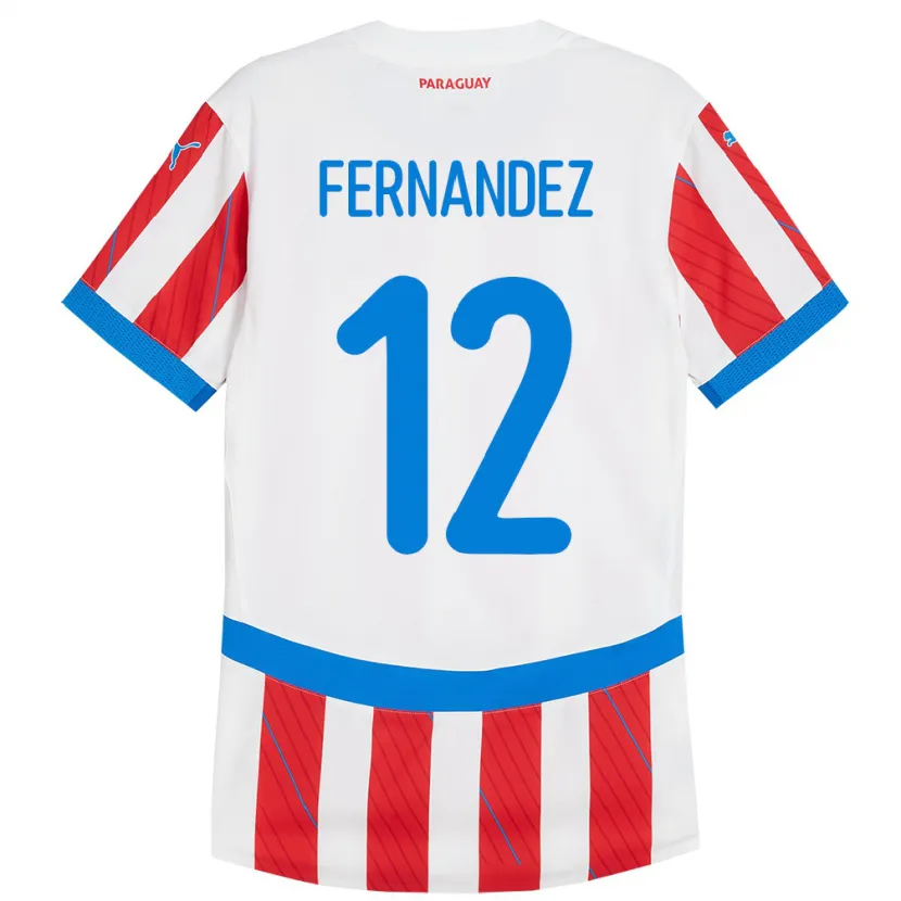 Danxen Kinderen Paraguay Gatito Fernández #12 Wit Rood Thuisshirt Thuistenue 24-26 T-Shirt