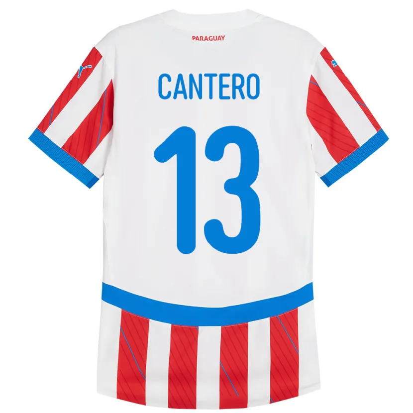 Danxen Kinderen Paraguay Alexis Cantero #13 Wit Rood Thuisshirt Thuistenue 24-26 T-Shirt