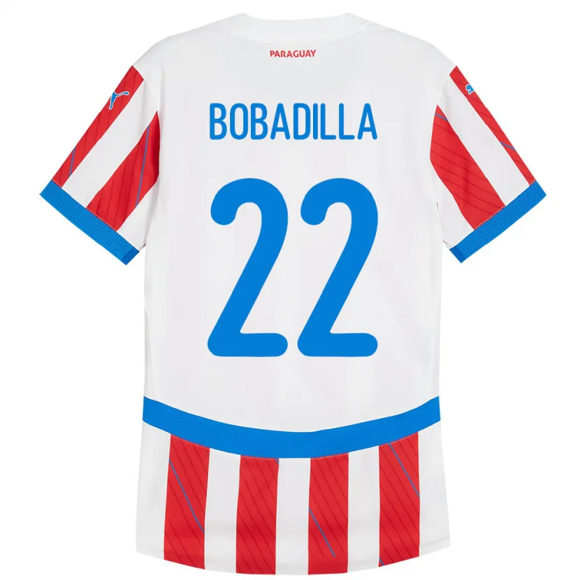 Danxen Kinderen Paraguay Dylan Bobadilla #22 Wit Rood Thuisshirt Thuistenue 24-26 T-Shirt