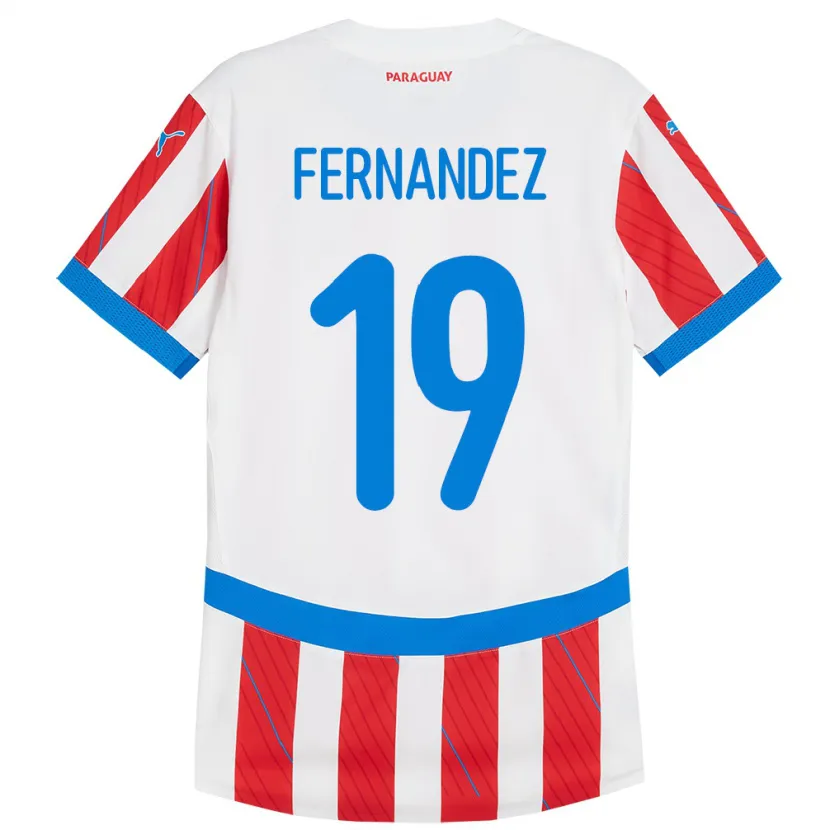 Danxen Kinderen Paraguay Rebeca Fernández #19 Wit Rood Thuisshirt Thuistenue 24-26 T-Shirt