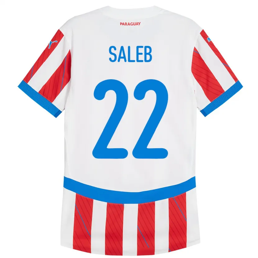 Danxen Kinderen Paraguay Gloria Saleb #22 Wit Rood Thuisshirt Thuistenue 24-26 T-Shirt