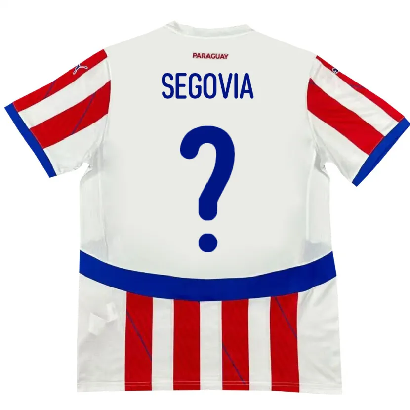 Danxen Kinderen Paraguay María Segovia #0 Wit Rood Thuisshirt Thuistenue 24-26 T-Shirt