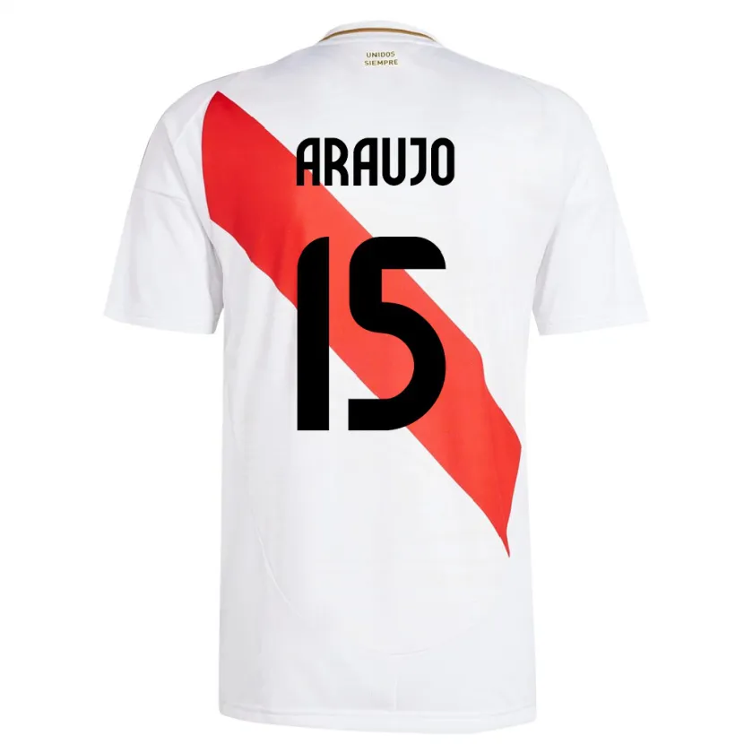 Danxen Kinderen Peru Miguel Araujo #15 Wit Thuisshirt Thuistenue 24-26 T-Shirt