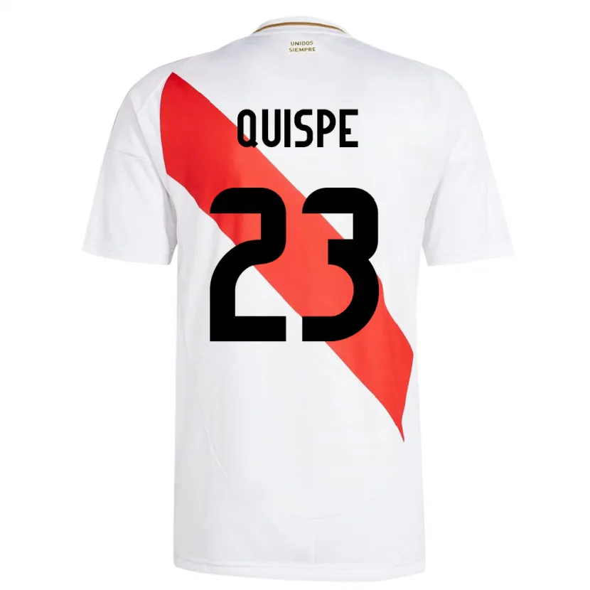 Danxen Kinderen Peru Piero Quispe #23 Wit Thuisshirt Thuistenue 24-26 T-Shirt