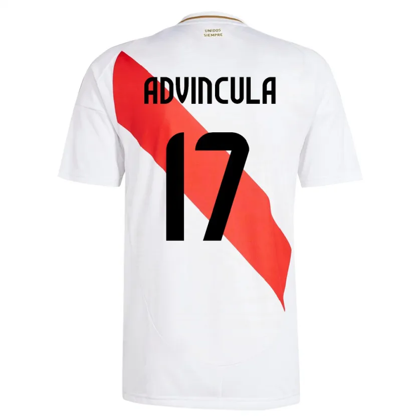 Danxen Kinderen Peru Luis Advíncula #17 Wit Thuisshirt Thuistenue 24-26 T-Shirt