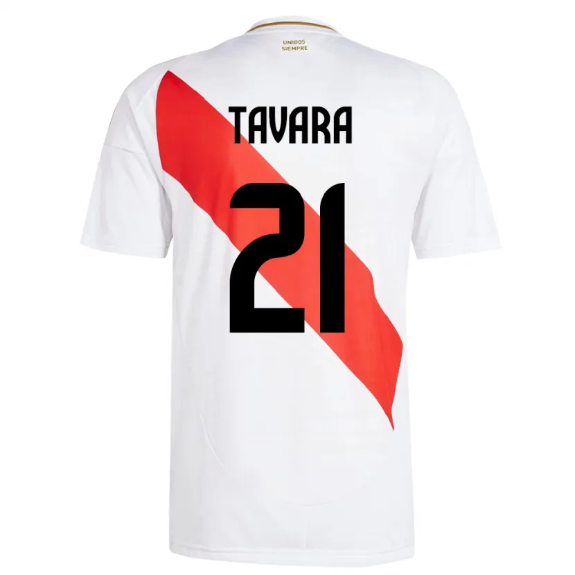 Danxen Kinderen Peru Martín Távara #21 Wit Thuisshirt Thuistenue 24-26 T-Shirt