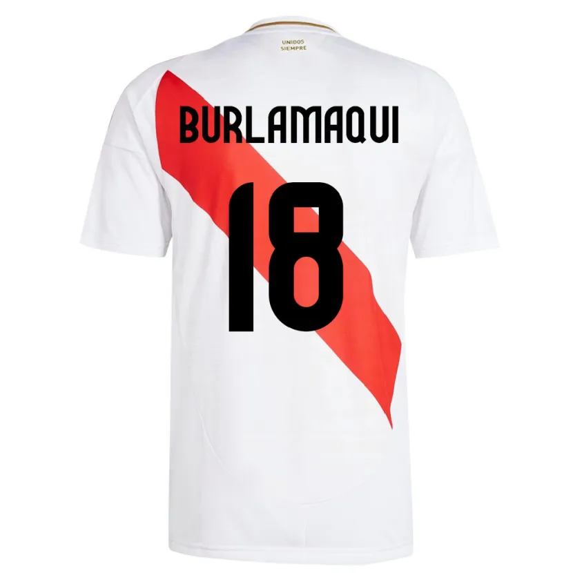 Danxen Kinderen Peru Alessandro Burlamaqui #18 Wit Thuisshirt Thuistenue 24-26 T-Shirt