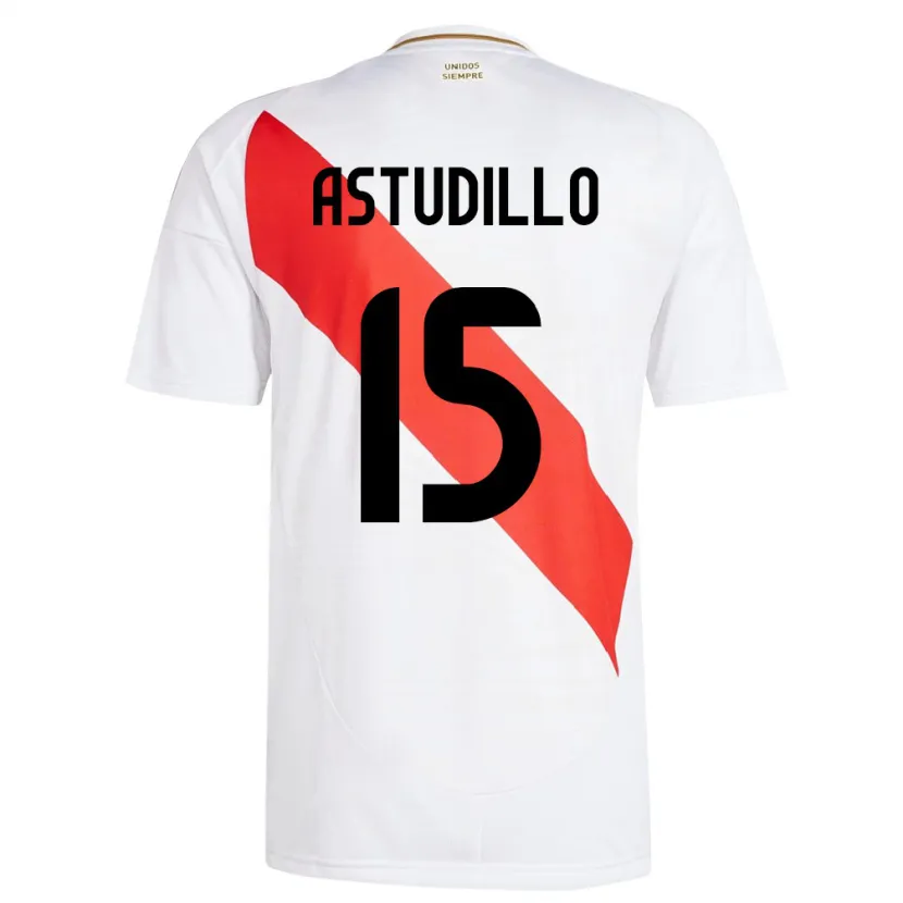 Danxen Kinderen Peru Julinho Astudillo #15 Wit Thuisshirt Thuistenue 24-26 T-Shirt