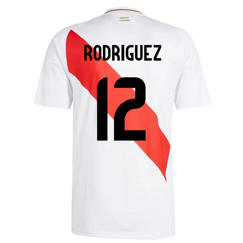 Danxen Kinderen Peru Jhefferson Rodríguez #12 Wit Thuisshirt Thuistenue 24-26 T-Shirt