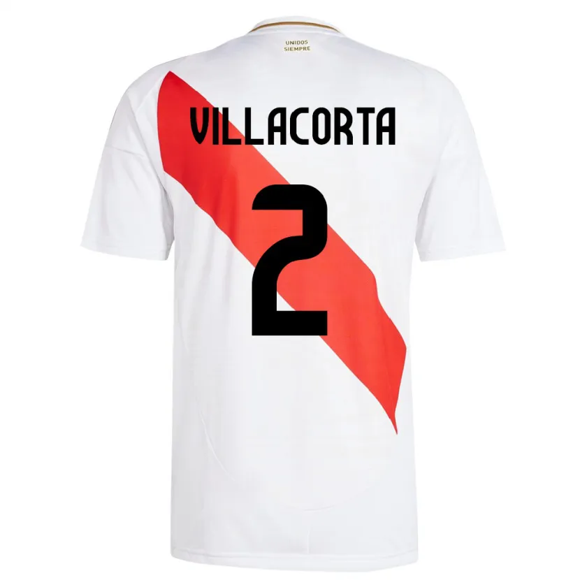 Danxen Kinderen Peru Anderson Villacorta #2 Wit Thuisshirt Thuistenue 24-26 T-Shirt