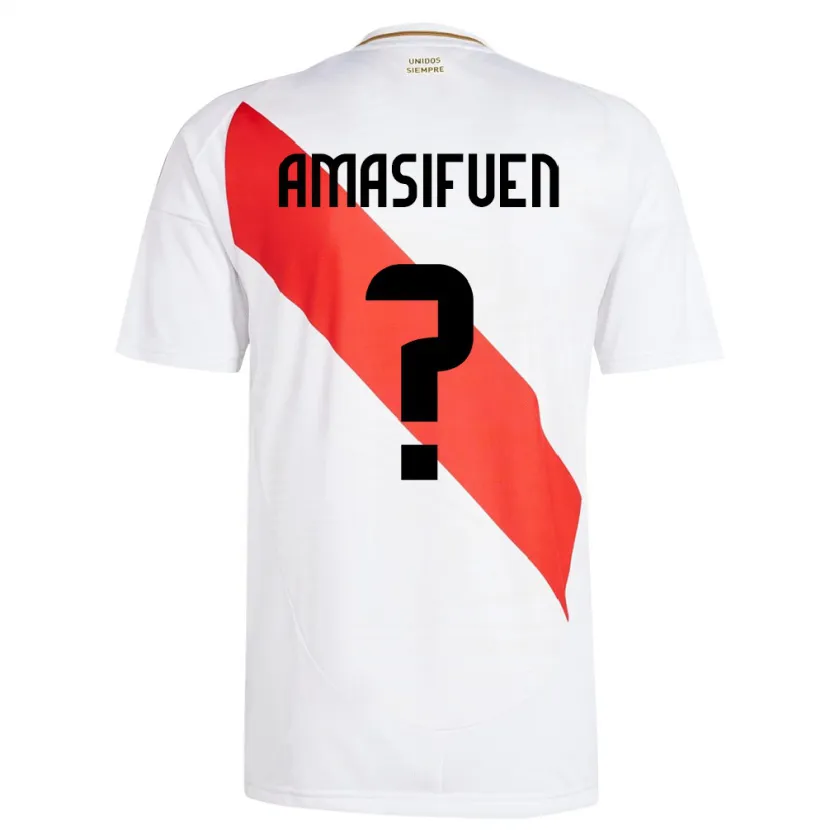 Danxen Kinderen Peru Nicolás Amasifuén #0 Wit Thuisshirt Thuistenue 24-26 T-Shirt