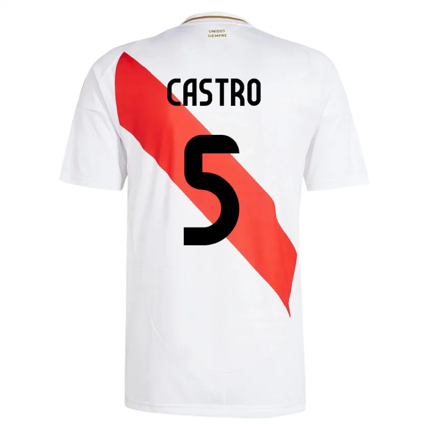 Danxen Kinderen Peru Rosa Castro #5 Wit Thuisshirt Thuistenue 24-26 T-Shirt