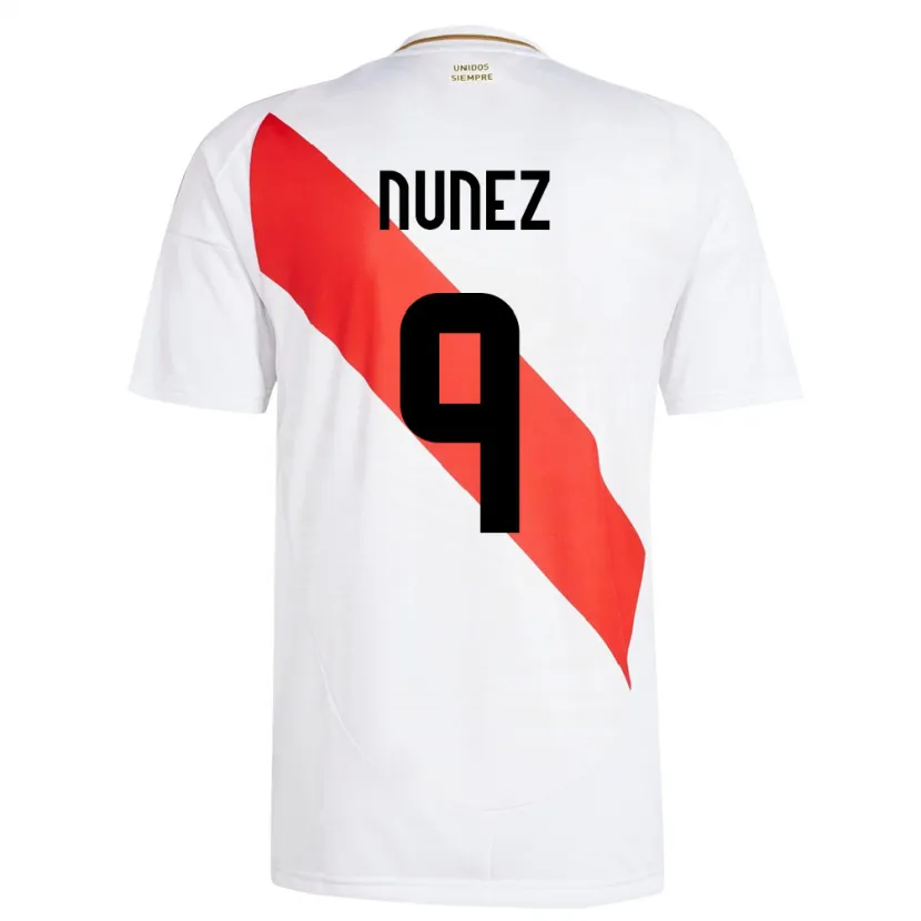 Danxen Kinderen Peru Pierina Núñez #9 Wit Thuisshirt Thuistenue 24-26 T-Shirt