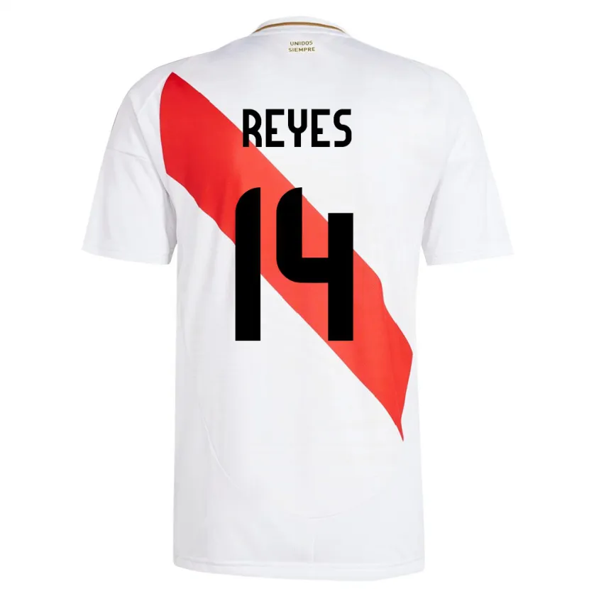 Danxen Kinderen Peru Alison Reyes #14 Wit Thuisshirt Thuistenue 24-26 T-Shirt