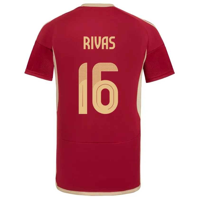 Danxen Kinderen Venezuela Renne Rivas #16 Bourgondië Thuisshirt Thuistenue 24-26 T-Shirt