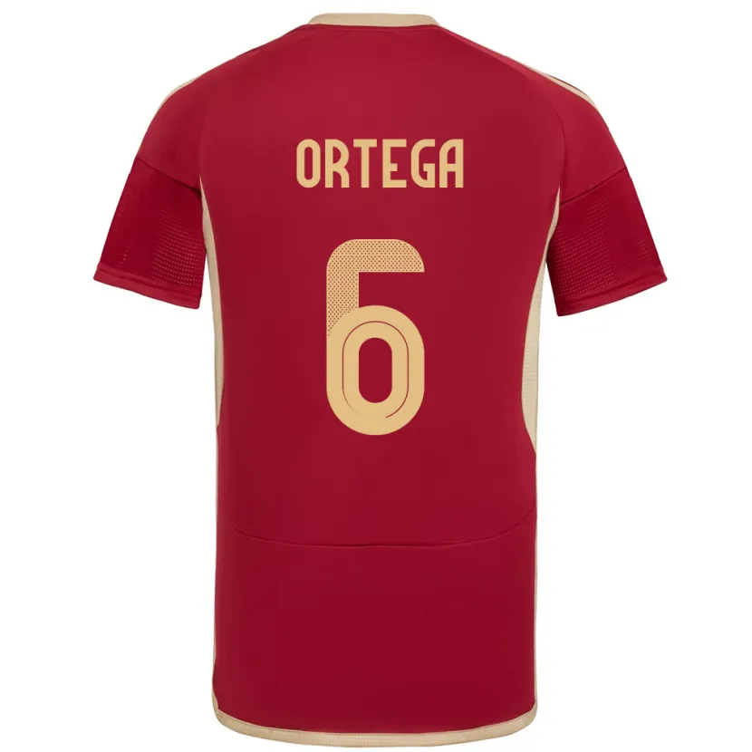 Danxen Kinderen Venezuela Bryant Ortega #6 Bourgondië Thuisshirt Thuistenue 24-26 T-Shirt