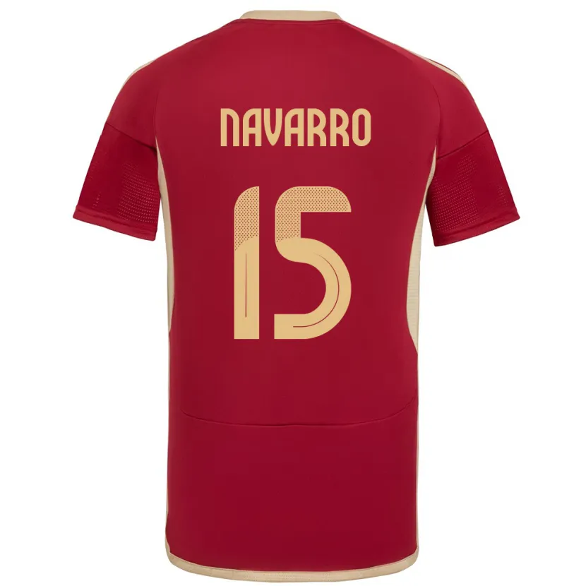 Danxen Kinderen Venezuela Miguel Navarro #15 Bourgondië Thuisshirt Thuistenue 24-26 T-Shirt