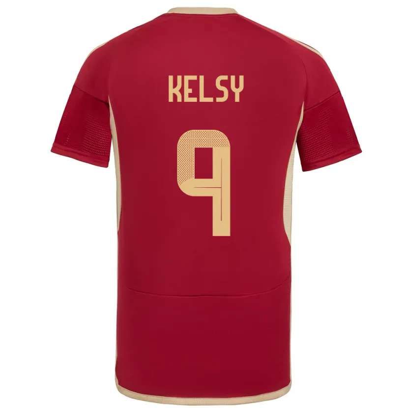 Danxen Kinderen Venezuela Kevin Kelsy #9 Bourgondië Thuisshirt Thuistenue 24-26 T-Shirt