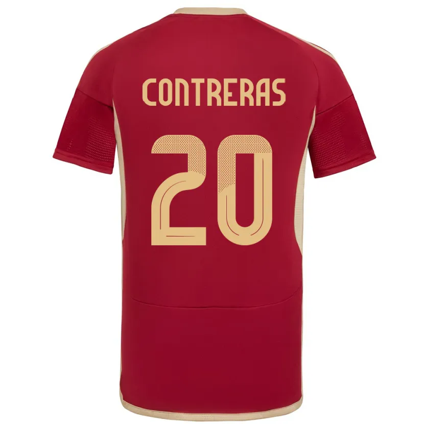 Danxen Kinderen Venezuela Anderson Contreras #20 Bourgondië Thuisshirt Thuistenue 24-26 T-Shirt