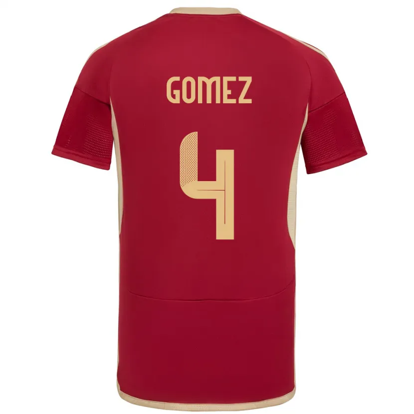 Danxen Kinderen Venezuela Santiago Gómez #4 Bourgondië Thuisshirt Thuistenue 24-26 T-Shirt