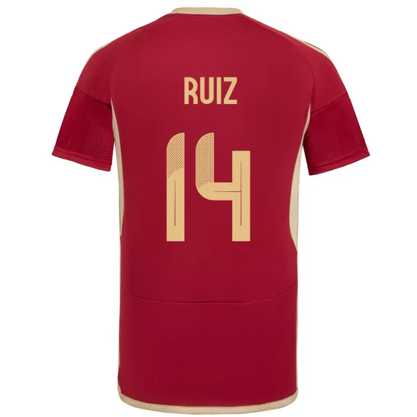 Danxen Kinderen Venezuela Maicol Ruiz #14 Bourgondië Thuisshirt Thuistenue 24-26 T-Shirt