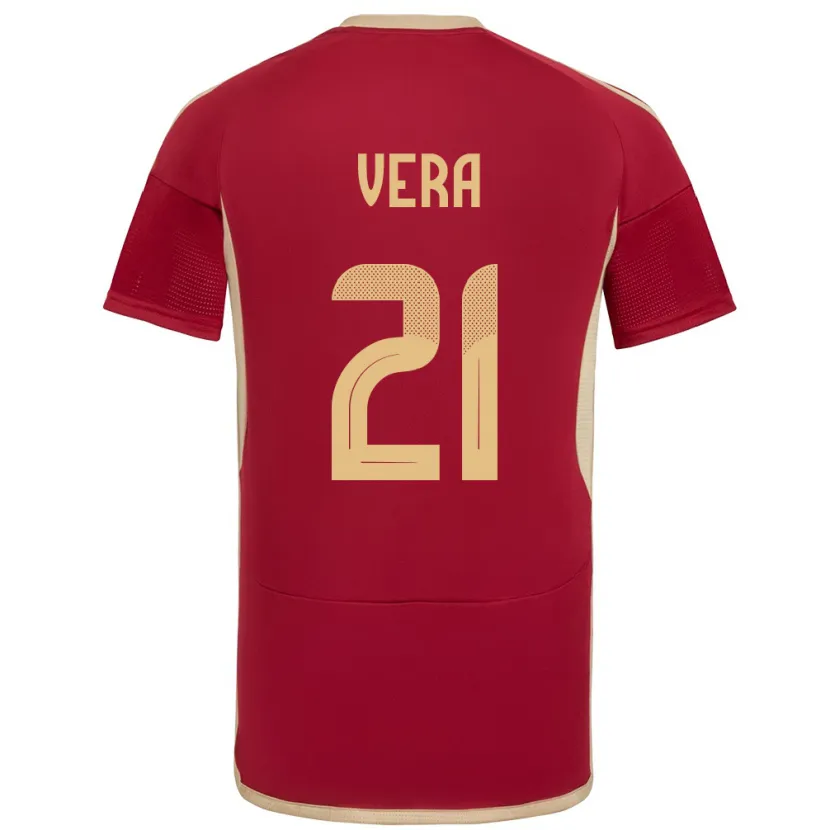 Danxen Kinderen Venezuela Andry Vera #21 Bourgondië Thuisshirt Thuistenue 24-26 T-Shirt