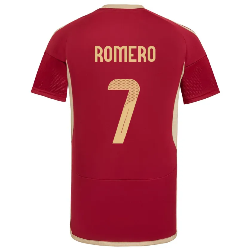 Danxen Kinderen Venezuela Leenhan Romero #7 Bourgondië Thuisshirt Thuistenue 24-26 T-Shirt